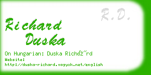 richard duska business card